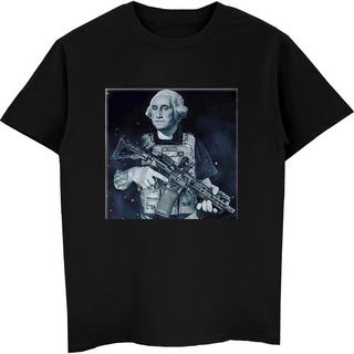 เสื้อยืดผ้าฝ้ายพิมพ์ลาย ขายดี เสื้อยืดแขนสั้น พิมพ์ลาย George Washington 1776 Constitution NRA Rifle สําหรับผู้ชาย