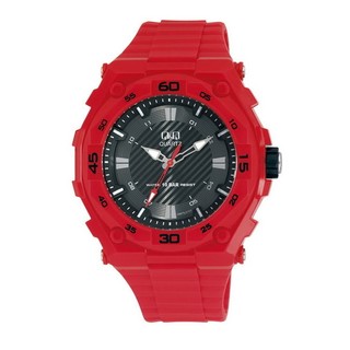 Q&amp;Q นาฬิกาข้อมือผู้ชาย สีแดง สายเรซิ่น รุ่น GW79J010Y