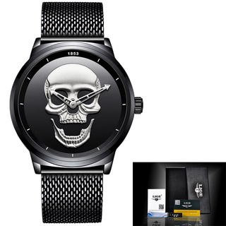 2018 New Men Watch Top Brand Casual Fashion 3D Skull Stainless Steel Waterproof Military Sports man