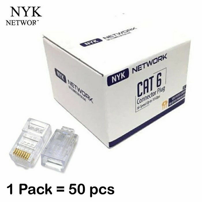 Nyk Connector RJ45 Cat6e / UTP Connector RJ45 Cat6 Box (50 ชิ้น)
