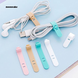 ☼Mooncake☼4Pcs/Set Cute Snap Silicone Earphone Cord Winder Cable Wrap Holder Organizer