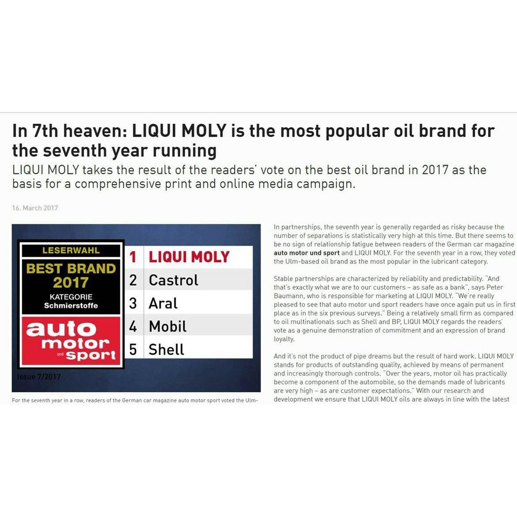 (แจกโค๊ดในไลฟ์ทุกวัน) Liqui Moly Street 4T  Liqui moly 4T fully race น้ำมันเครื่อง สังเคราะห์แท้ สำหรับรถมอเตอร์ไซค์ ราคา ถูกที่สุด ดีลบีเคเค แกลเลอรีภาพที่ 6