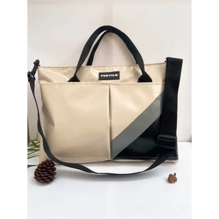 กระเป๋าสะพายได้ ถือได้ทรงช้อปปิ้ง ขนาด18x11นิ้ว มีซิปมีช่องลับ(ใบใหญ่ใส่โน๊ตบุ๊กได้)
