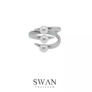 SWAN - Fierce Ring With Pearl แหวนเงินแท้ มุกแท้ มุกน้ำจืด ฝังเพชรคิวบิคเซอร์โคเนีย cubic zirconia