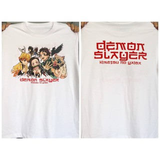 เสื้อยืดคอกลมเสื้อดาบพิฆาตอสูร Demon Slayer Movie เสื้อยืดผ้าฝ้ายแท้