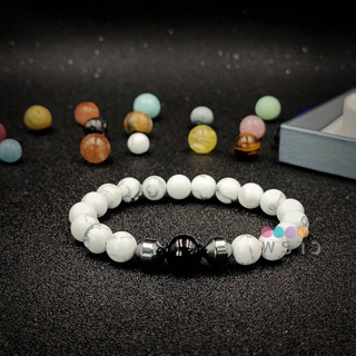 (พราว) หินแท้ สายมูฯแฟชั่น Howlite ,Onyx ,Hematite ขนาด 8 มิล ผ่านพิธีปลุกเสกและบรรจุพุทธคุณเรียบร้อยแล้ว