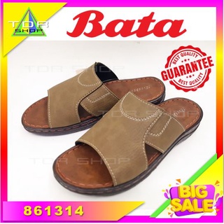 Bata 8614172 รองเท้าแตะชายแบบสวม สีน้ำตาล สำหรับผู้ชาย