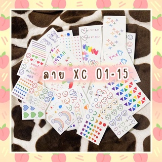 🐰🌷(ลายXC 01-15) sticker tattoo แทททูเกาหลี ลายมินิมอล