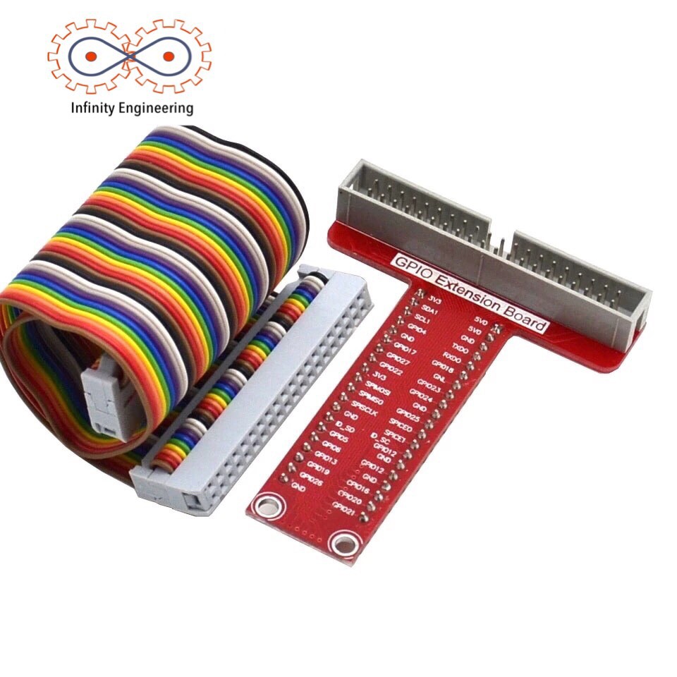 GPIO 40 pin Cable + T-Cobbler Breakout สำหรับ Raspberry Pi 4B 3B+