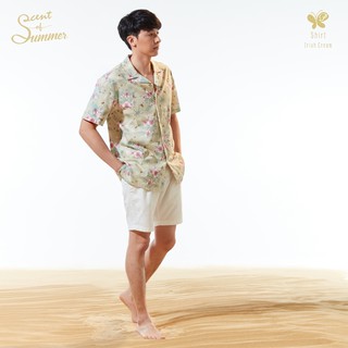 Papillon Men Premium Twill Summer Shirt เชิ๊ตทรงฮาวายลายดอกชบา