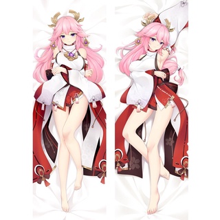 พร้อมส่ง ปลอกหมอนยาว ลายเกม Genshin Impact Yae Miko Dakimakura ขนาด 150*50 ซม. สําหรับตกแต่งบ้าน เตียงนอน