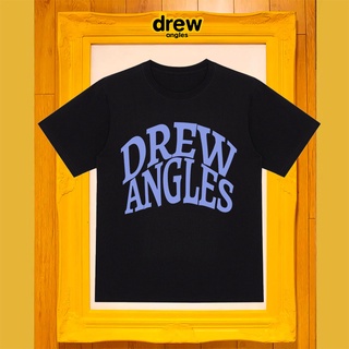 Drew ANGLES HOUSE เสื้อยืดแขนสั้น พิมพ์ลายตัวอักษรหน้ายิ้ม สีขาว สําหรับผู้ชาย 2022