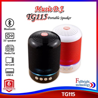 ลำโพงบูลทูธพกพา Music D.J. รุ่น TG115 Portable Speaker (5Watt) ลำโพงบูลทูธพกพา รองรับ Bluetooth / USB / TF Card /FM รับประกันศูนย์ 1 เดือน