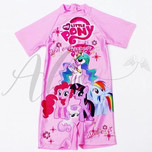 ชุดว่ายน้ํา แขนสั้น ลายนางฟ้า My Little Pony สําหรับเด็ก