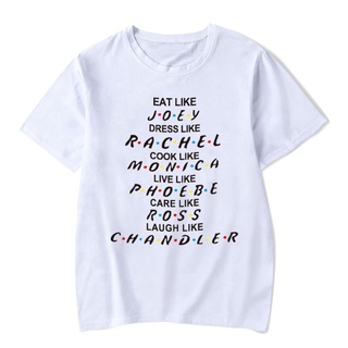 เสื้อยืดผ้าฝ้ายพิมพ์ลายขายดี Friends Tv Show  Tshirts with Prints Casual Fashion Eat Like Joey Like Rachel T Shirt  Cott