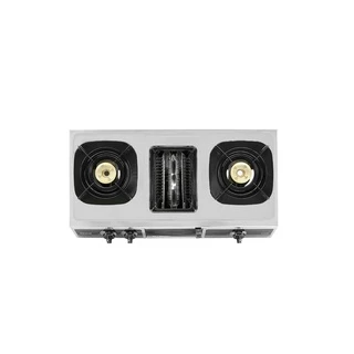 Rinnai เตาแก๊สตั้งโต๊ะ 2 หัว 1 เตาย่าง รุ่น RI-524E เตาแก๊สคู่พร้อมเตาย่างตรงกลาง