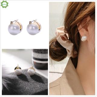 Cod Qipin Korean Pearl Earrings Wave Round Retro Ear Stud Women Ladies Jewelry