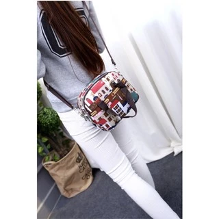 (ใส่โค้ดลดเพิ่ม 99BAS49) พร้อมส่ง! กระเป๋าสะพายข้าง กระเป๋าถือแฟชั่น ผ้าไนล่อน มีช่องใส่ของ 3 ช่อง รุ่น -014