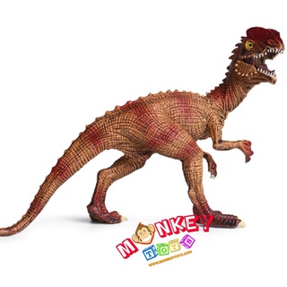 Monkey Toys - โมเดลไดโนเสาร์ Dilophosaurus ส้ม ขนาด 18.50 CM (จากหาดใหญ่)