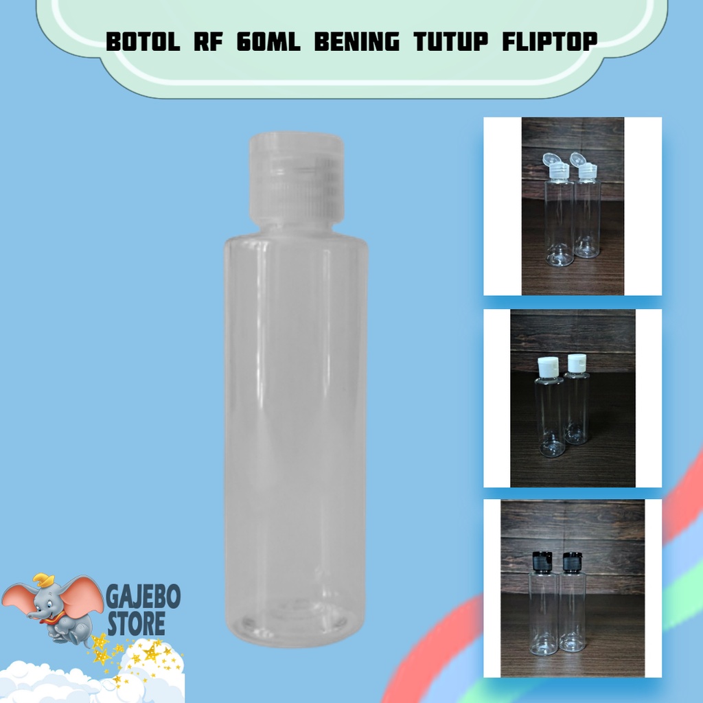 RF 60ML CLEAR FLIPTOP BOTTLE N18 / FLIPTOP BOTTLE 60ML RF CLEAR REFILLABLE BOTTLE