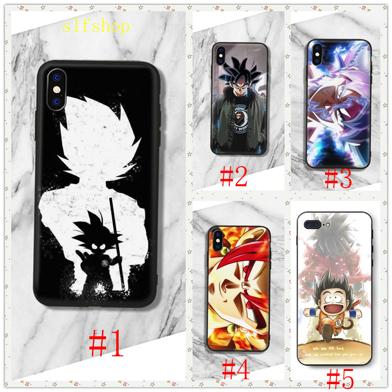 Iphone 4 4S 5 5S 5C 6 6S 7 8 Plus SE SE1 SE2 XS Max 230411 เคสโทรศัพท์มือถือแบบนิ่ม ลาย Dragon Ball Goku สีดํา