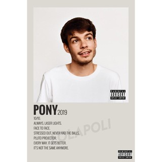 โปสเตอร์ มันวาว พิมพ์ด้านเดียว ขนาด A5 14.8 ซม. x 21 ซม. รูปปกอัลบั้ม Pony - Rex Orange County