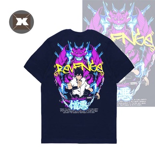 เสื้อยืดสีขาวเสื้อยืดแขนสั้นพิมพ์ลายการ์ตูน Naruto Sasuke Revenge ลําลองสําหรับผู้หญิงS-5XL