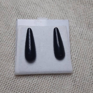 ลดล้างสต๊อก หินนิลดำ Black Onyx 25*8.1*3MM สามากรถทำเป็นจี้ ต่างหูและเครื่องประดับได้ DIY หินนำโชค