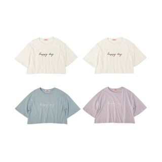โปรโมชั่น : with.it.store - TS4083 เสื้อยืดครอปลายแฮปปี้เดย์