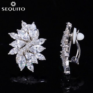 SEQUITO ดอกไม้รูปร่าง Cubic Zirconia เพชรเครื่องประดับคริสตั…