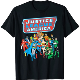 ผ้าฝ้ายคอกลมเสื้อยืด พิมพ์ลายการ์ตูน Dc Justice League Of America สําหรับผู้ชาย และผู้หญิง - เสื้อยืดผู้ชาย - เสื้อยืดผู