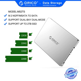 ORICO Dual M.2 NGFF MSATA to SATA 3.0 SSD To 2.5 Inch Convertor Adapter Card Support SSD Type 2230 2242 2260 2280 for Samsung（MS2TS）