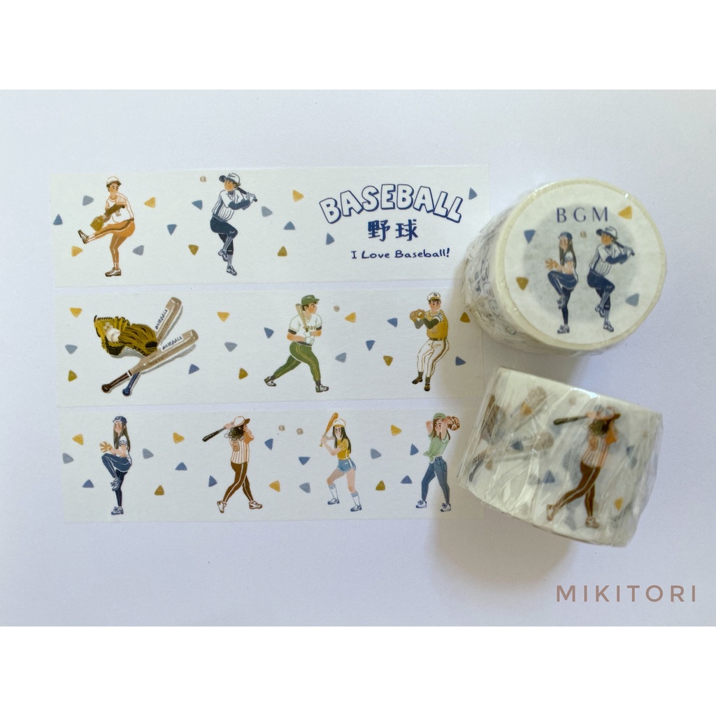 BGM Japan Unique Sports Washi Tape Masking Tapeเบสบอล Limited Edition 30mm x 7m