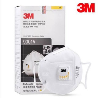 3M™ 9001V หน้ากากป้องกันฝุ่นละออง แบบพับได้พร้อมวาล์วระบายอากาศ  25 ชิ้น/กล่อง มีขายแยกชิ