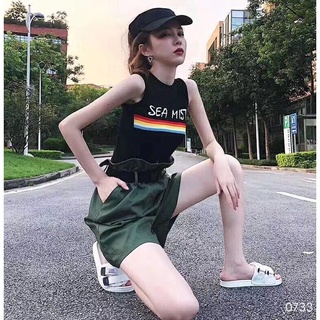 เสื้อกล้ามผู้หญิง เสื้อผ้าแฟชั่นลายรุ้งSEA MIST เสื้อแขนกุดมาใหม่พร้อมส่ง รุ่น 0733#