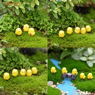 Cooltoy ฟิกเกอร์ไก่จิ๋ว สีเหลือง DIY สําหรับตกแต่งบ้านตุ๊กตา สวนจิ๋ว 5 ชิ้น