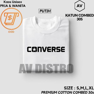 เสื้อยืดพิมพ์ลาย Converse สําหรับผู้ชายและผู้หญิง