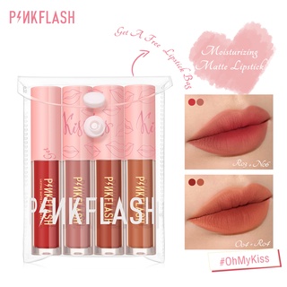 Pinkflash Lip Set Ohmykiss Matte ลิปสติกเนื้อแมทให้ความชุ่มชื้น