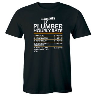 เสื้อยืด พิมพ์ลาย Plumber Hourly Rate Standard If You Watch If You Help Prices Streetwear สําหรับผู้ชาย