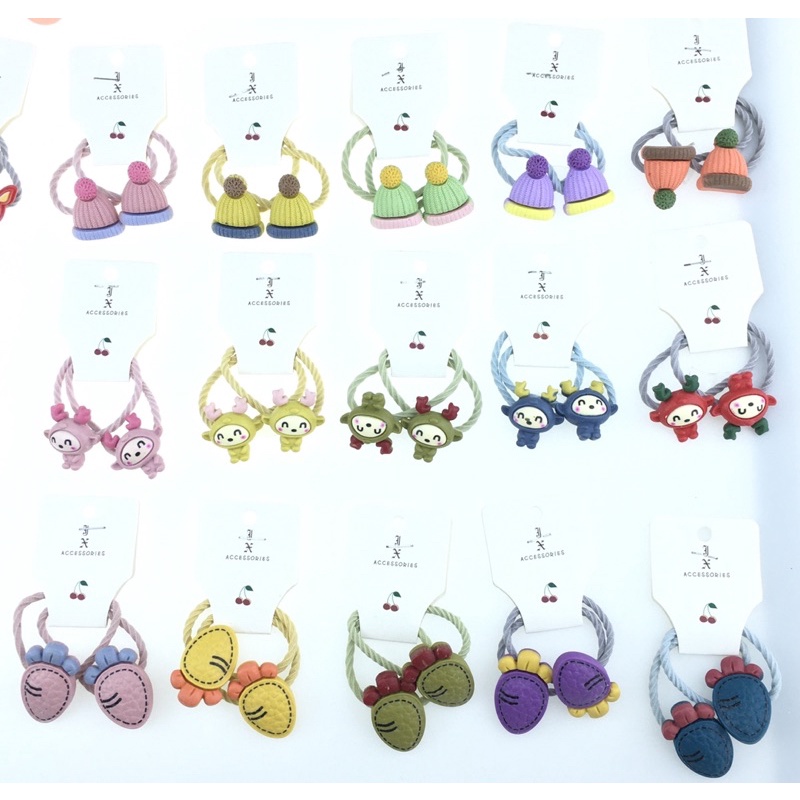 HVL ยางรัดผมลายคิ้วๆ 1 แผง (2ชิ้น) ยางวงเล็ก สผก. 2-3 ซม. - รูปที่ 3