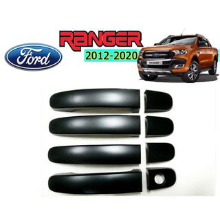 ครอบมือจับประตู/กันรอยมือจับประตู/มือจับประตู ฟอร์ด เรนเจอร์ Ford Ranger ปี 2012-2020 (แคป/4ประตู) สีดำด้าน