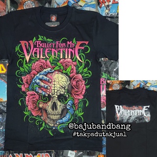 เสื้อยืด พิมพ์ลาย Bullet For My Valentine Baju Band Rose Skull Vines Death Rock สไตล์วินเทจ | ร็อคร้อน | ผ้าฝ้าย 100% พิมพ์ลายวงร็อค lelaki สีดํา ขนาดใหญ่ พลัสไซซ์ XS-XXXL ของขวัญวันเกิด สําหรับผู้ชาย