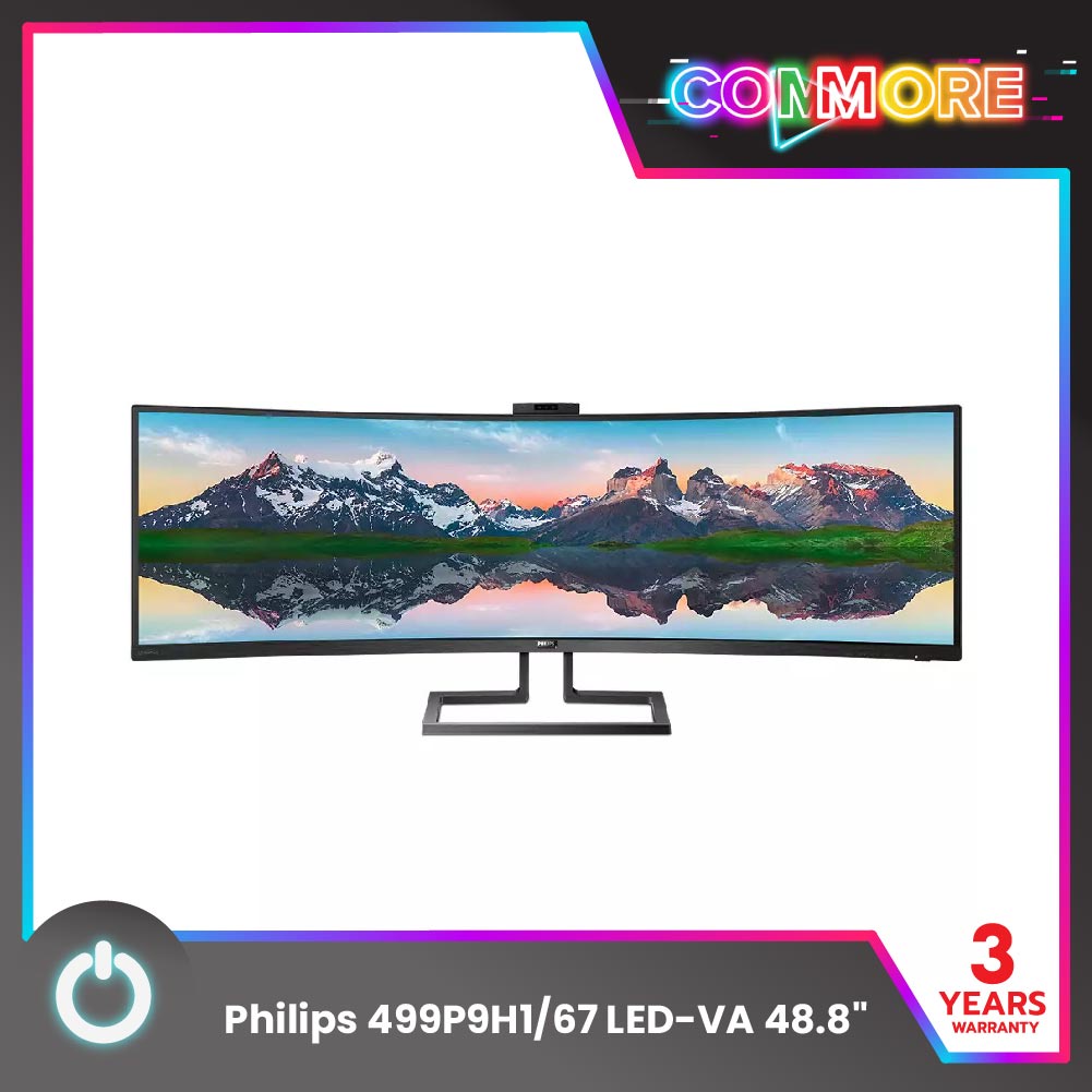Philips 499P9H1/67 LED-VA 48.8" 5ms Monitor (จอคอมพิวเตอร์) 5120x1440 70Hz Webcam
