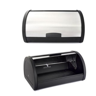 Roll Top Bread Bin Black-White Color  กล่องเก็บขนมปัง