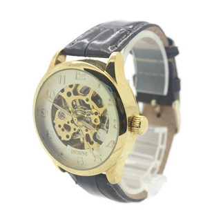 Debor นาฬิกา สายหนัง หน้าสีทอง (Automatic Movements) - DA008 (Gold)