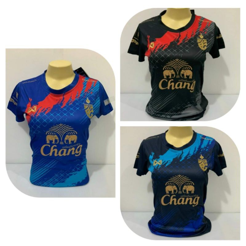 เสื้อบอลเสื้อกีฬาผู้หญิง ทีมชาติไทยลายใหม่