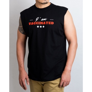 Tank top : รุ่น  Vaccinate เสื้อกล้ามแขนกุด  เนื้อผ้าผ้า Cotton 100% คัดสรรเกรดพรีเมี่ยม เนื้อสัมผัสดี Freesize มี 3 สี