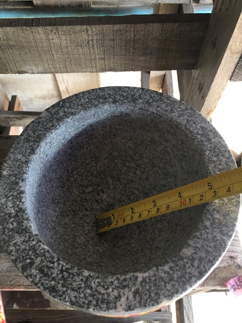 ครกหินอ่างศิลาเพ้นท์ลาย กว้าง4.5น้ำจิ้ม/5/น้ำพริก/5.5/6/6.5/7 พร้อมสาก - รูปที่ 3