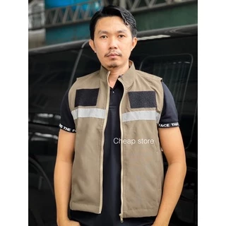 เสื้อกั๊กติดแถบสะท้อนแสง 289 บาท สีดำ/กรม/กากี มีซับในทั้งตัว ไซส์เยอะ S-5XLพร้อมส่งทันที