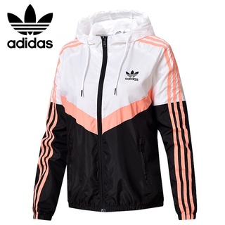 Adidas เสื้อแจ็กเก็ตกันลม มีฮู้ด กันน้ํา แห้งเร็ว คุณภาพสูง สําหรับผู้หญิง